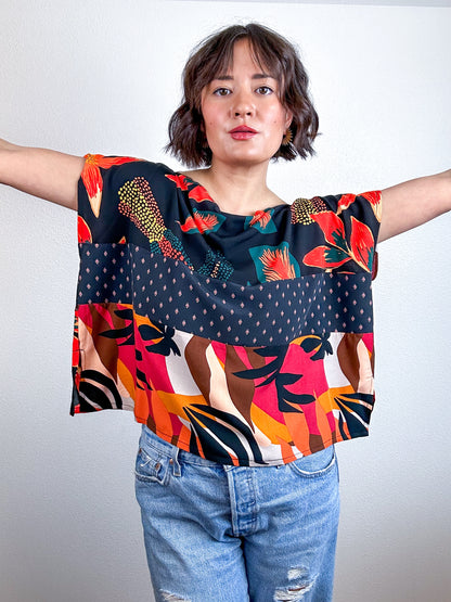 Scrappy Crop Black Tropical Mix 1 No