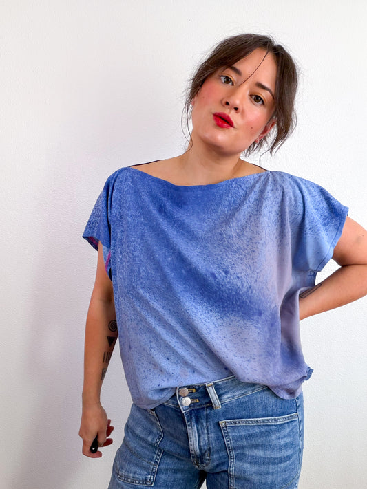 Hand-Dyed Bamboo Flip Crop Midnight Blush Terracotta Gradient