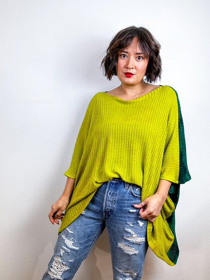 Oversize Flip Sweater Forest Chartreuse