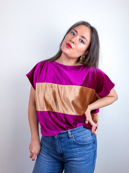 Velvet Flip Crop Magenta Copper