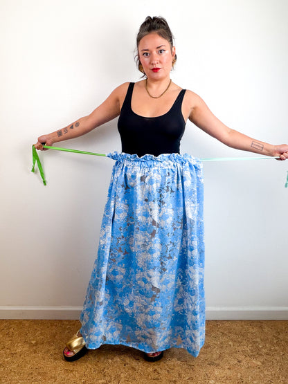 THE SKIRT Turquoise Floral Mesh Lace
