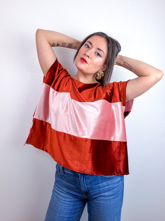 Velvet Flip Crop Rust Blush