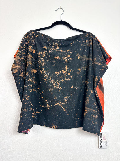 Hand-Dyed Linen Blend Flip Crop Rust Sumi Black Speckle