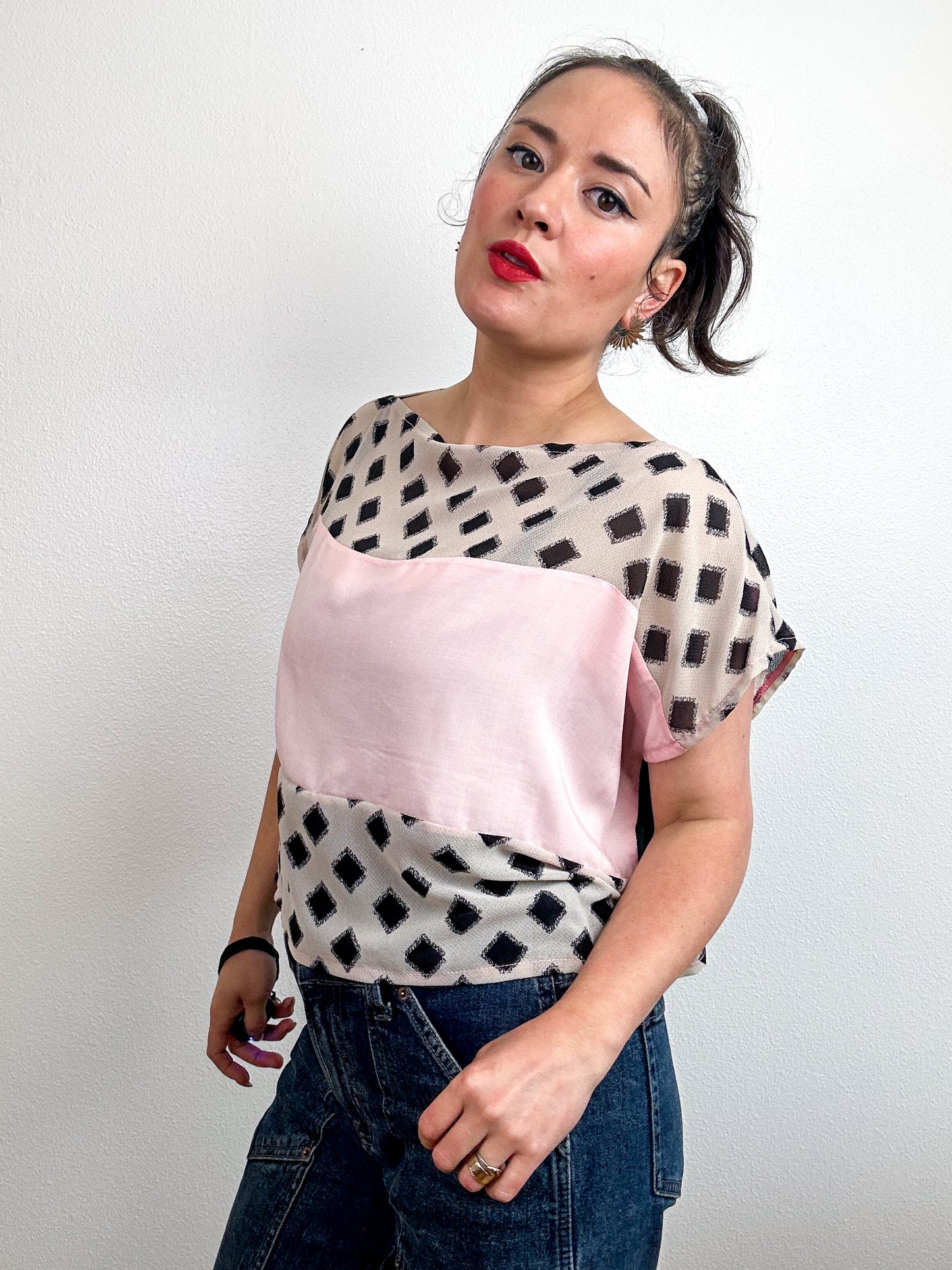 Scrappy Crop Ivory Diamond Forest Blush
