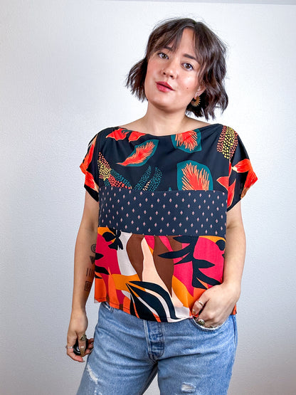 Scrappy Crop Black Tropical Mix 1 No
