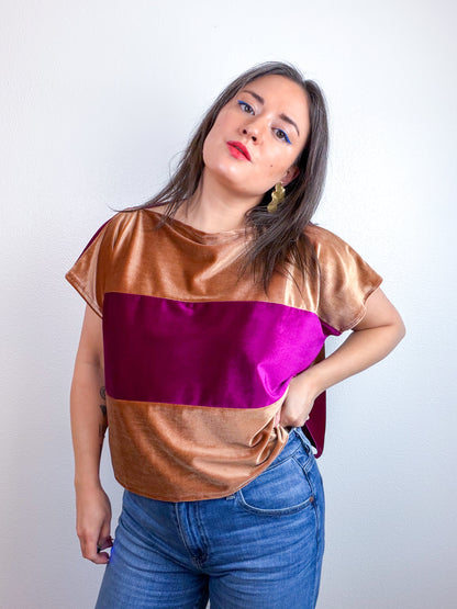 Velvet Flip Crop Magenta Copper
