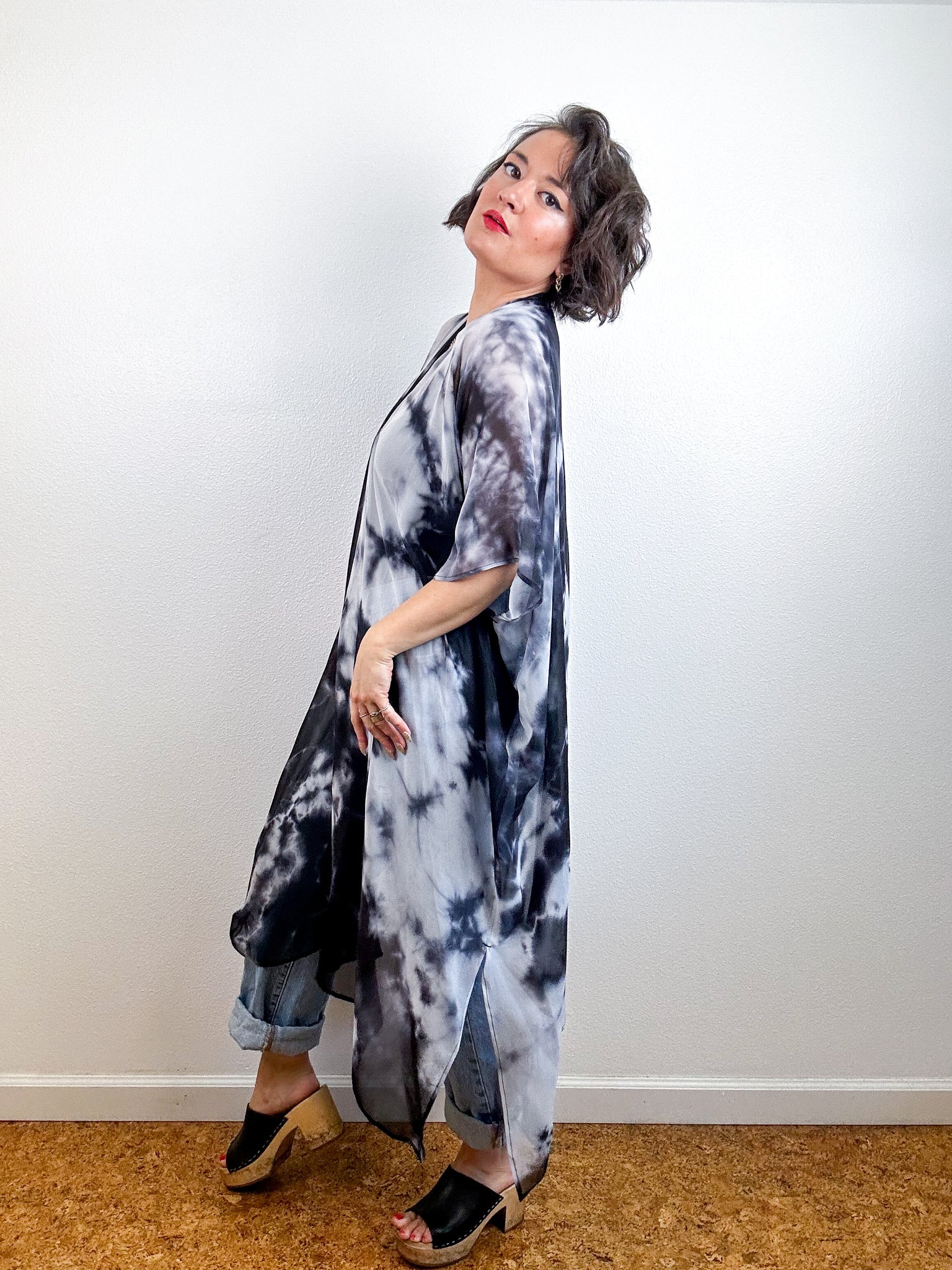 SILK Midi Caftan Dress Black Tie