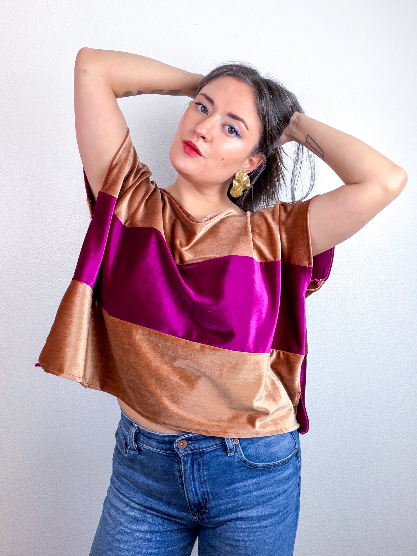 Velvet Flip Crop Magenta Copper