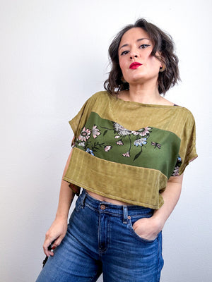 Scrappy Crop Blush Avocado Olive Floral