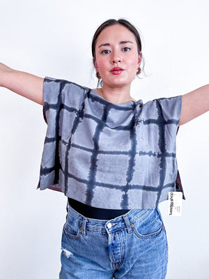 Hand-Dyed Flip Crop Linen Grey Black