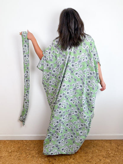 Print High Low Kimono Key Lime Floral Georgette