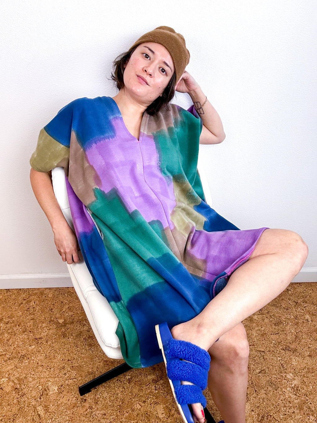 Oversized Hand-Dyed Sweatshirt Smock Dress Brick Rabanal