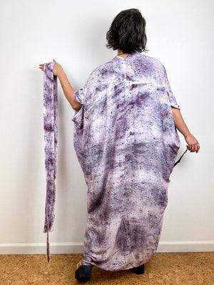 Hand-Dyed High Low Kimono Deconstructed Grey