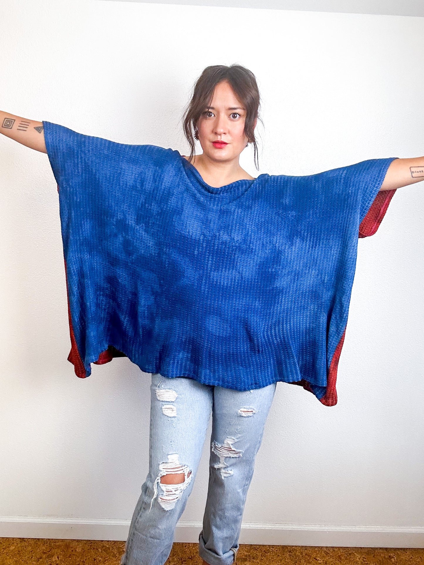 Oversized Flip Sweater Terracotta Indigo