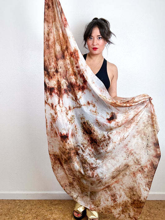 Hand-Dyed Silk Scarf Deconstructed Copper