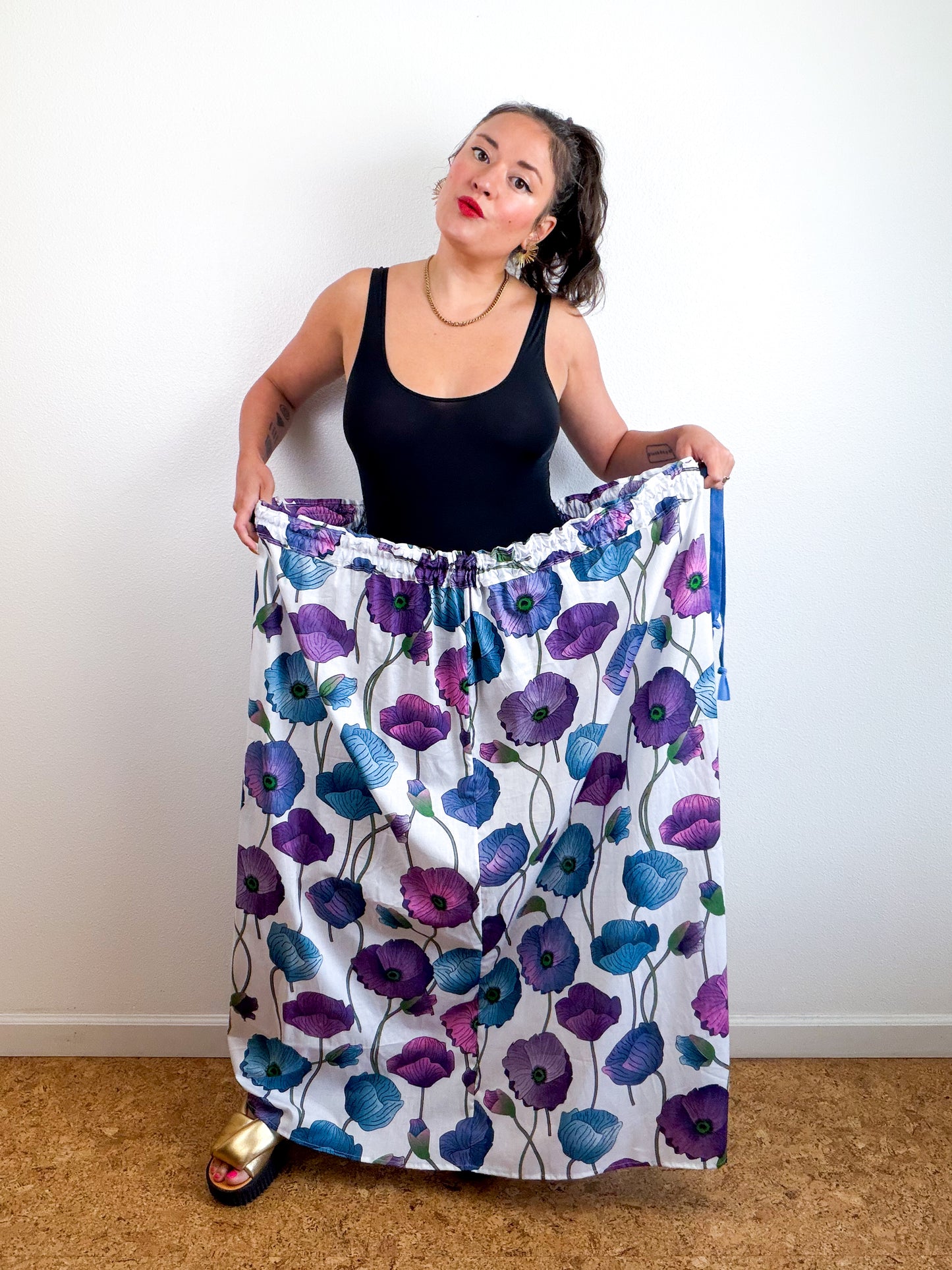 THE SKIRT Royal Poppy Cotton Lawn