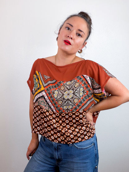 Scrappy Crop Rust Paisley
