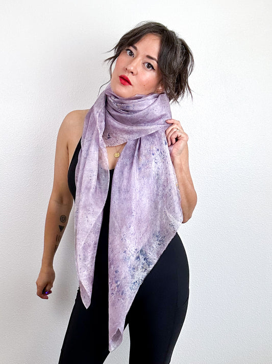 Hand-Dyed Silk Scarf Deconstructed Mist