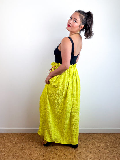 THE SKIRT Neon Yellow Bubble Cotton