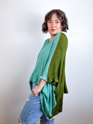 Oversize Flip Sweater Moss Celadon