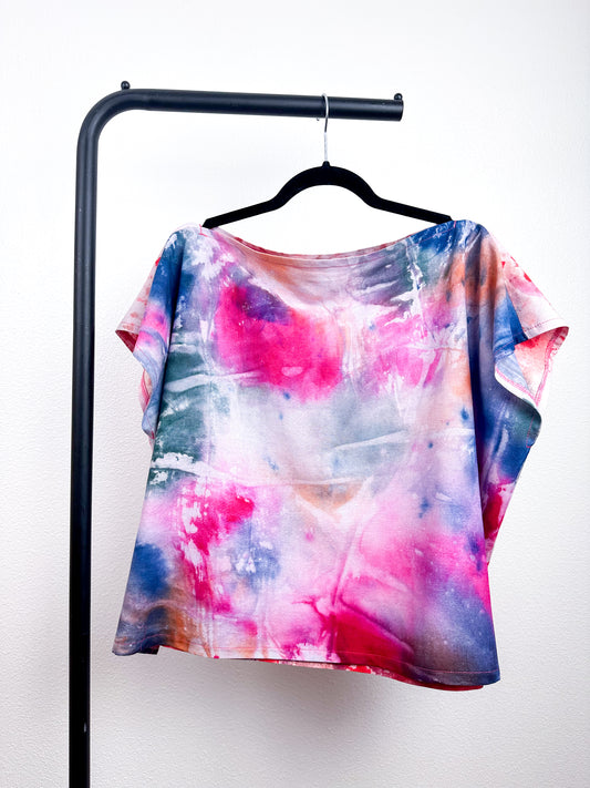 Hand-Dyed Linen Blend Flip Crop OOAK Watercolor Medium