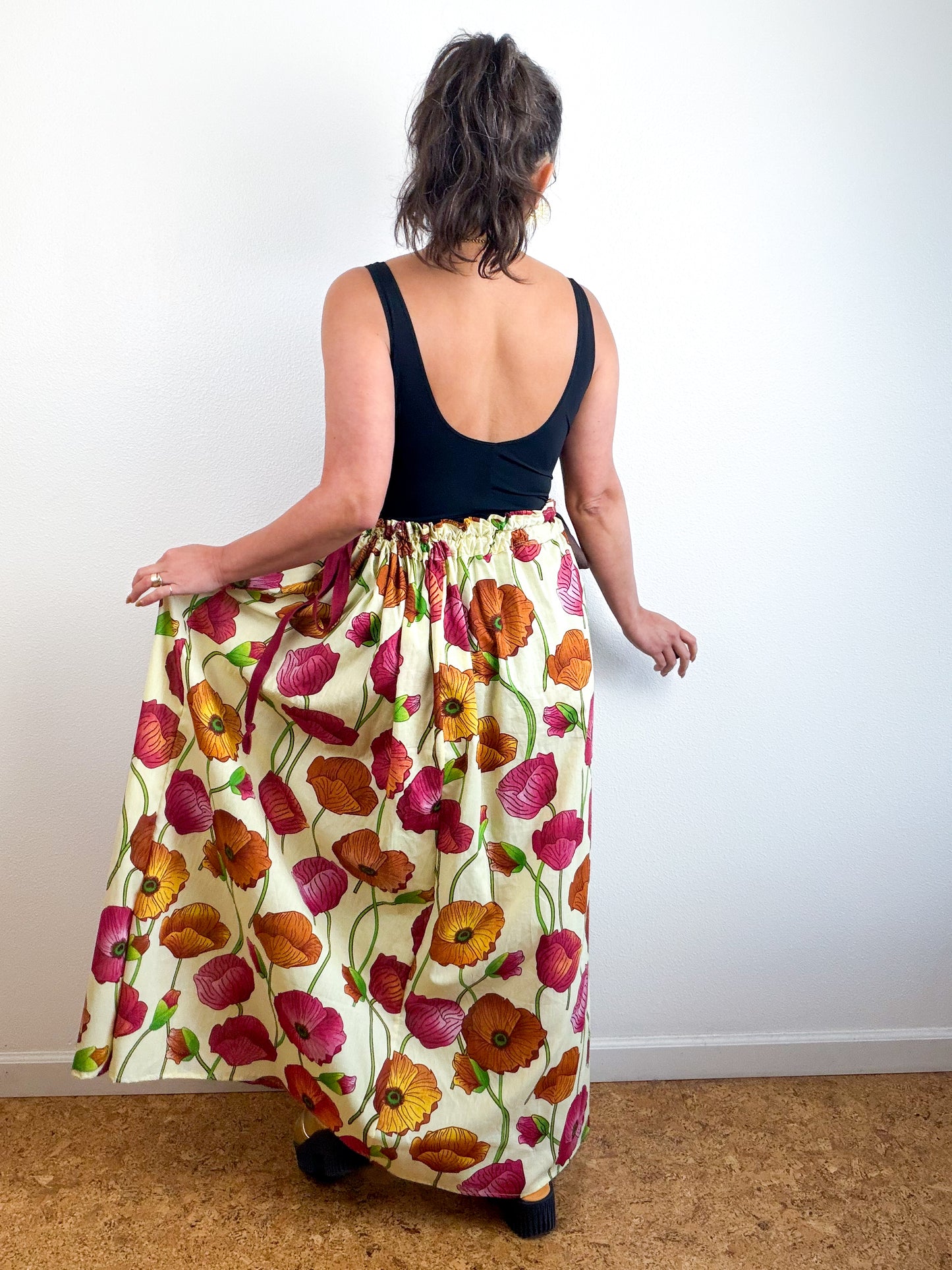 THE SKIRT Butter Poppy Cotton Lawn