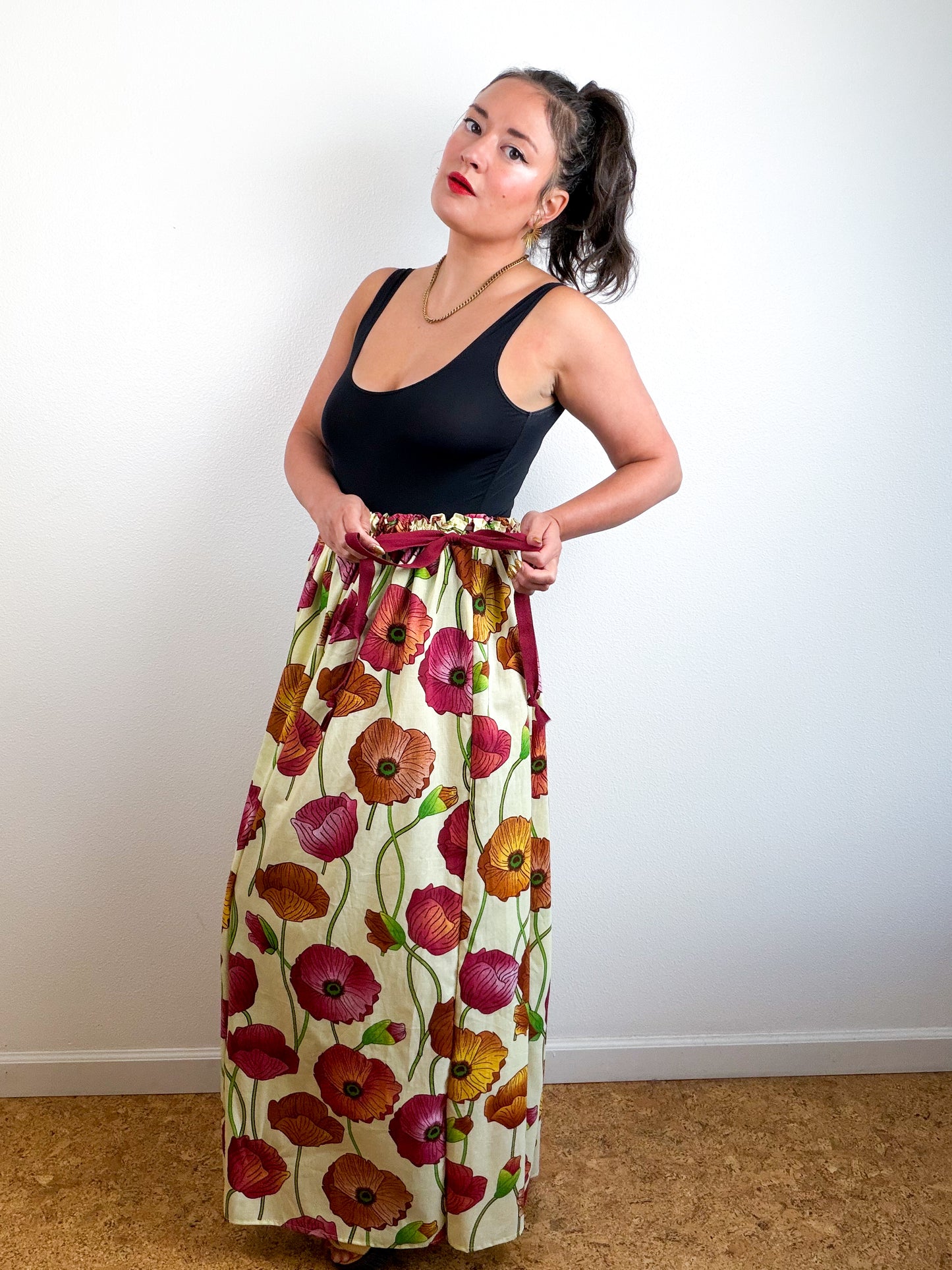 THE SKIRT Butter Poppy Cotton Lawn