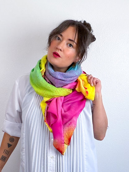 Hand-Dyed Bamboo Scarf Funfetti B