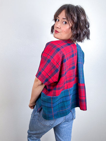 Scrappy V Crop Plaid Flannel Mix 2