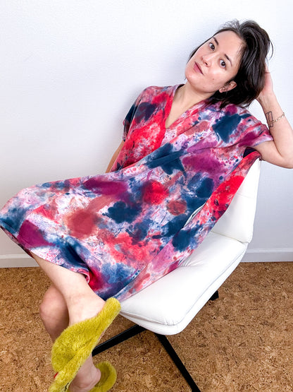 Oversized Hand-Dyed Sweatshirt Smock Dress Watercolor Pamplona