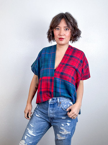 Scrappy V Crop Plaid Flannel Mix 2