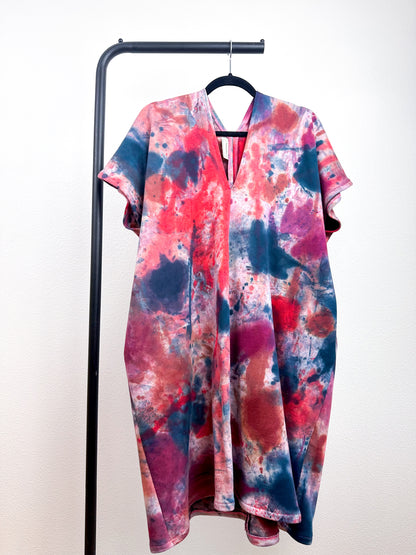 Oversized Hand-Dyed Sweatshirt Smock Dress Watercolor Pamplona