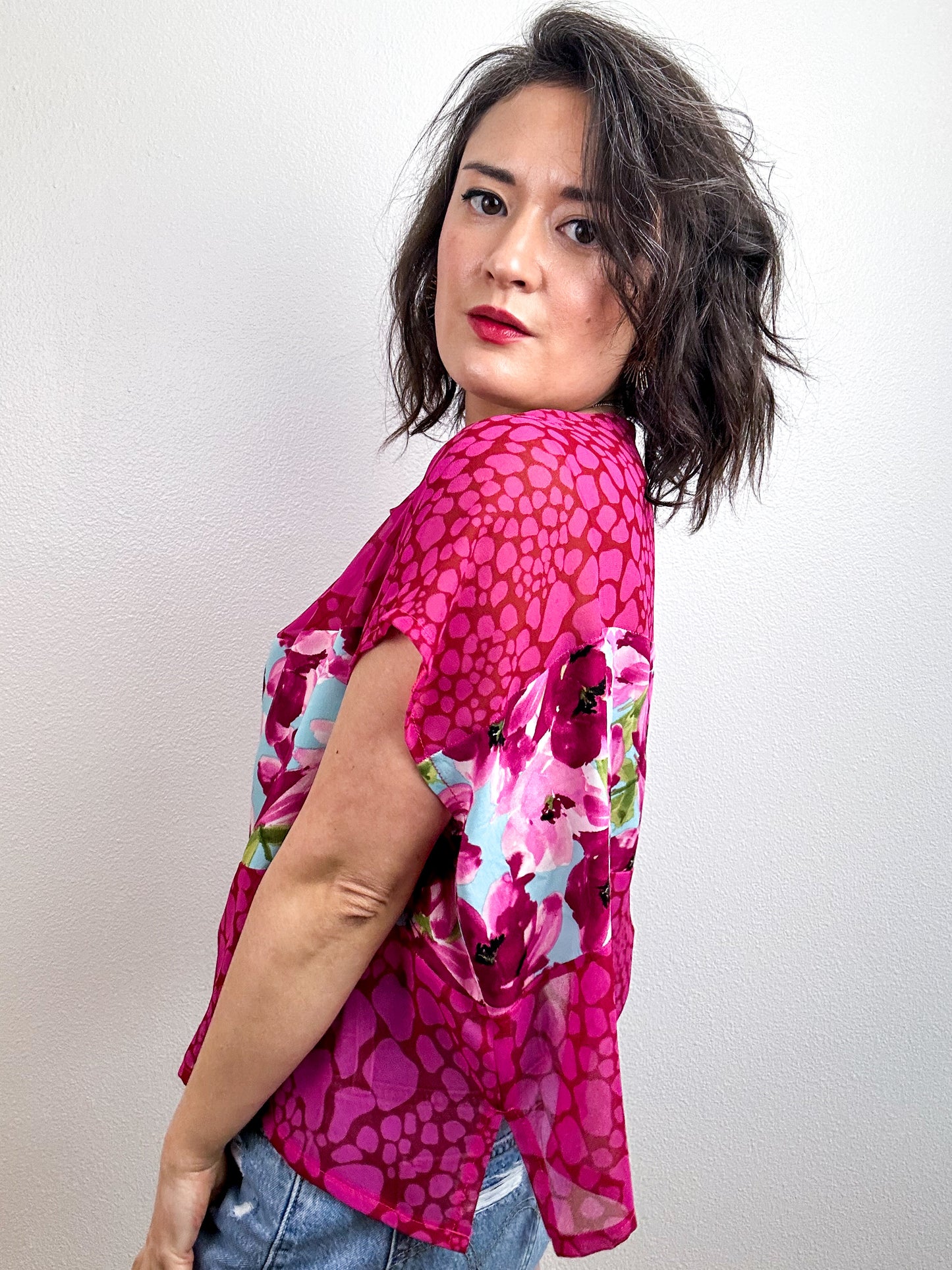 Scrappy Crop Pink Pebble Pink Floral
