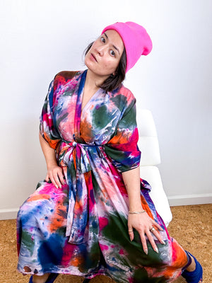 Hand-Dyed High Low Kimono Watercolor León