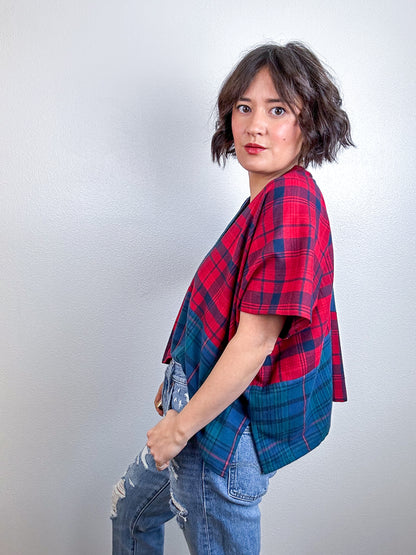 Scrappy V Crop Plaid Flannel Mix 2