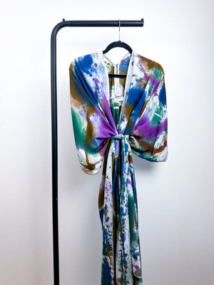 Hand-Dyed High Low Kimono Watercolor Rabanal