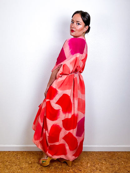Hand-Dyed High Low Kimono OOAK Peach 2