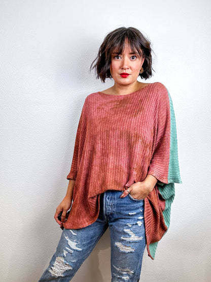 Oversize Flip Sweater Terracotta Celadon