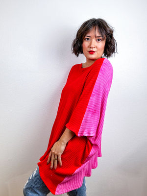 Oversize Flip Sweater Scarlet Hot Pink