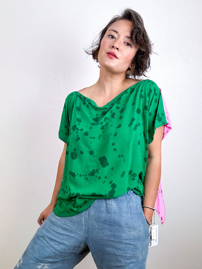 Hand-Dyed Crop Rayon Flip Crop Watermelon