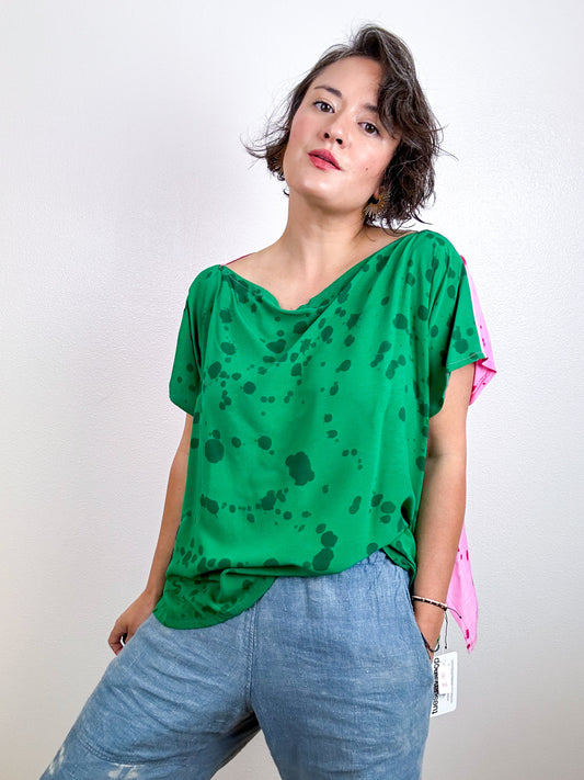 Hand-Dyed Crop Rayon Flip Crop Watermelon