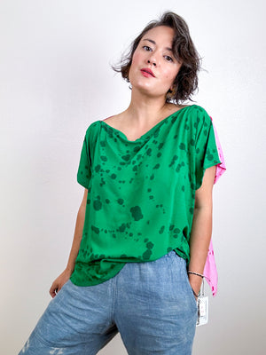 Hand-Dyed Crop Rayon Flip Crop Watermelon