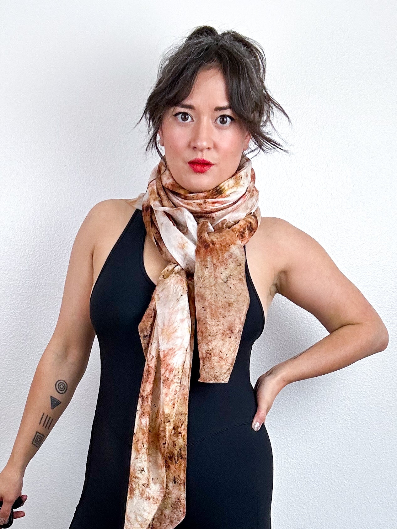 Hand-Dyed Silk Scarf Deconstructed Copper