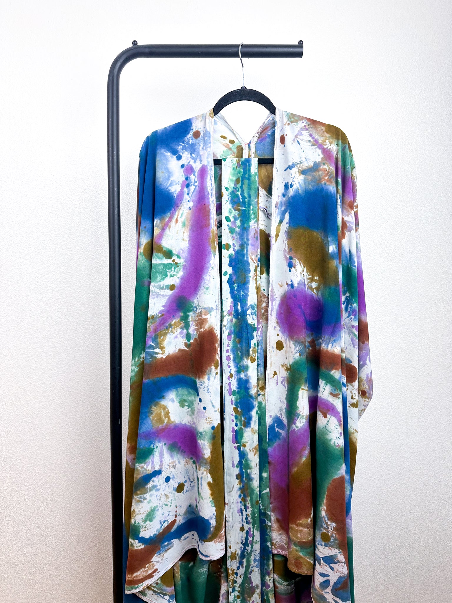 Hand-Dyed High Low Kimono Watercolor Rabanal