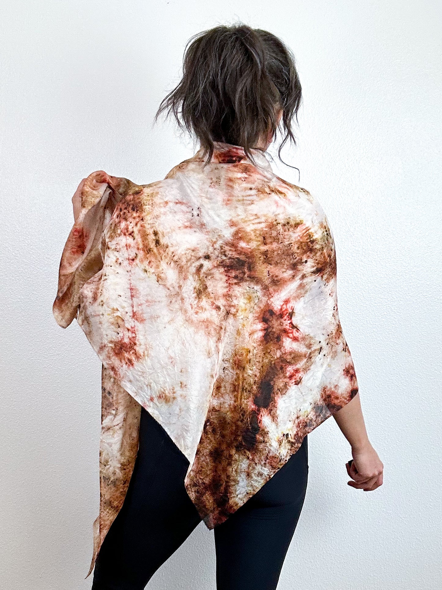 Hand-Dyed Silk Scarf Deconstructed Copper