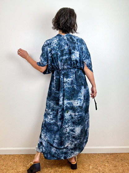 Hand-Dyed High Low Kimono Deconstructed Black