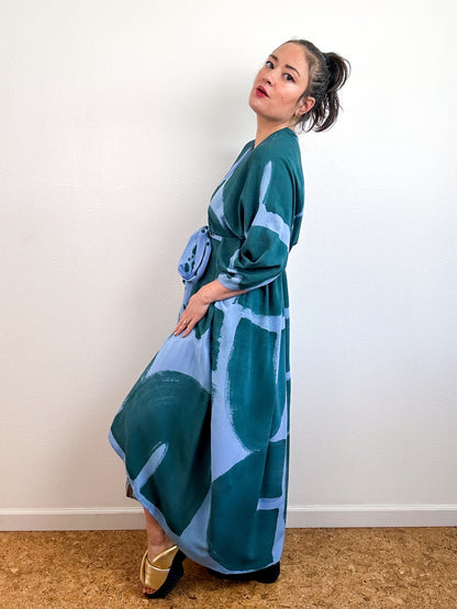 Hand-Dyed High Low Kimono Sky Forest Arc