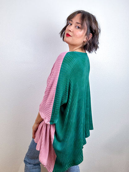 Oversize Flip Sweater Forest Powder Pink