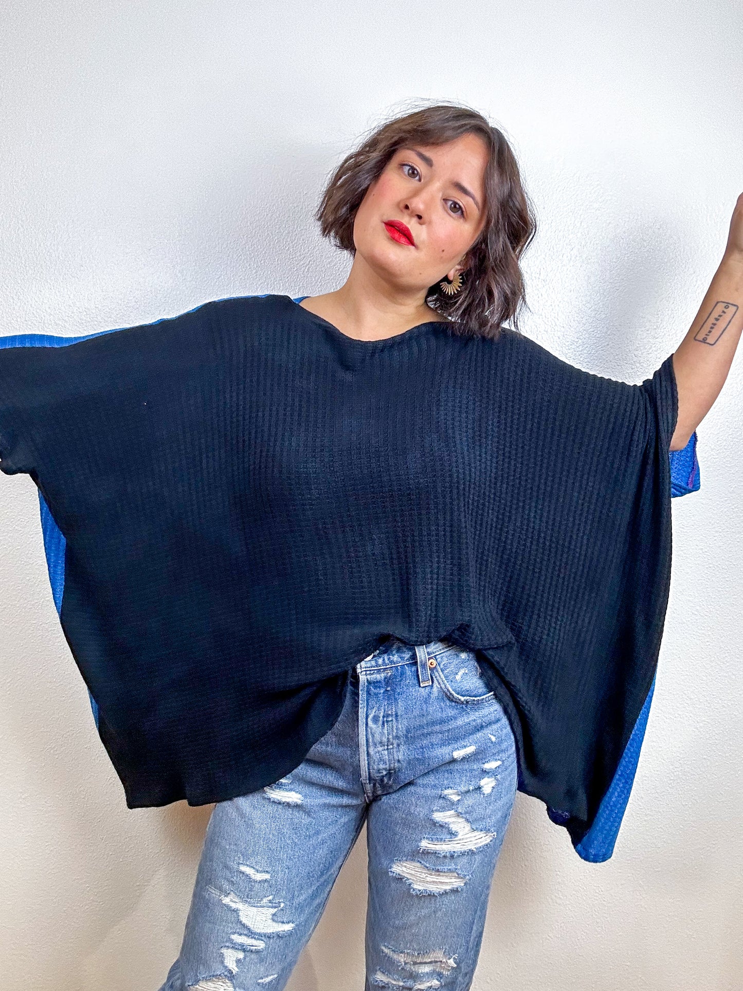 Oversize Flip Sweater Black Sapphire