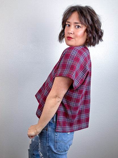 Scrappy V Crop Plaid Flannel Mix 1